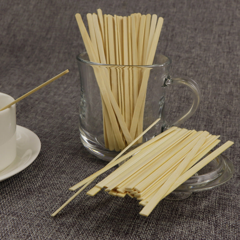 Flat-Head Bamboo Coffee Stirrers – 100pcs/Bag, 100 Bags/Carton | Eco-Friendly Coffee Sticks | EXW Prices