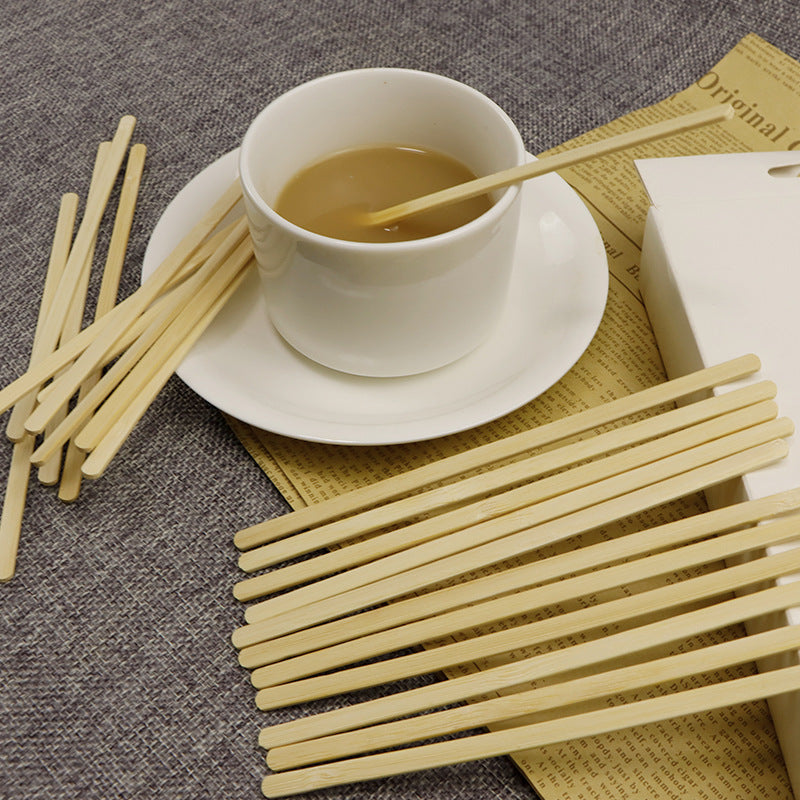 Flat-Head Bamboo Coffee Stirrers – 100pcs/Bag, 100 Bags/Carton | Eco-Friendly Coffee Sticks | EXW Prices