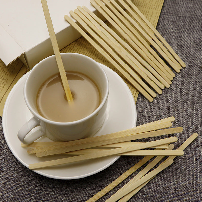 Flat-Head Bamboo Coffee Stirrers – 100pcs/Bag, 100 Bags/Carton | Eco-Friendly Coffee Sticks | EXW Prices