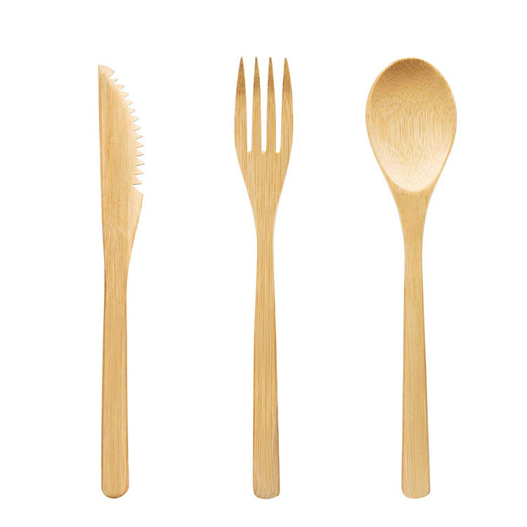 3-Piece Reusable Bamboo Cutlery Set – Knife, Fork & Spoon | Eco-Friendly Utensils | EXW Prices