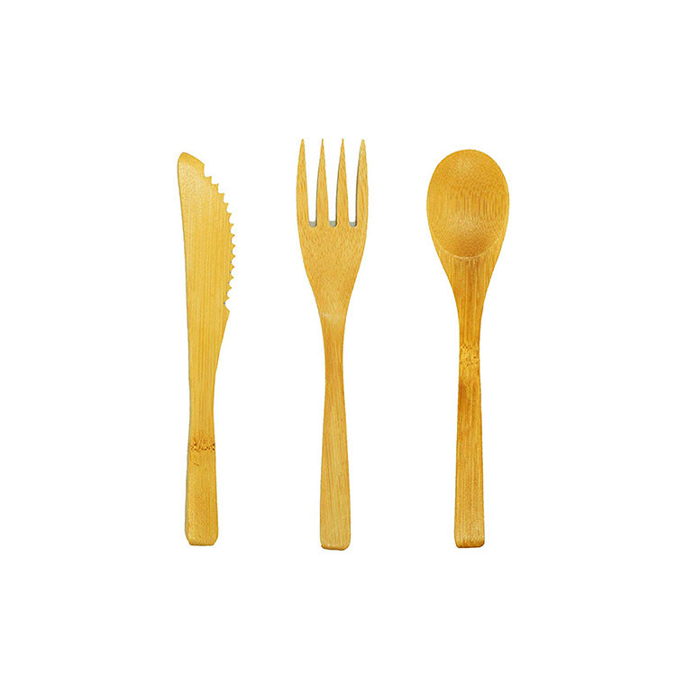 3-Piece Reusable Bamboo Cutlery Set – Knife, Fork & Spoon | Eco-Friendly Utensils | EXW Prices