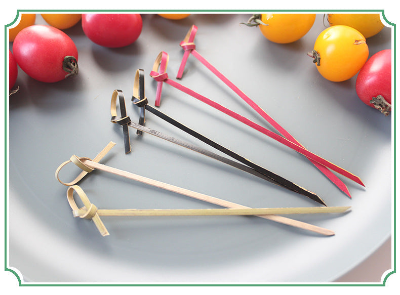 Bamboo Finger Picks/Knot Picks/Heart Shape Picks – 100% Natural Skewers for Appetizers, Cocktails & Catering (10,000pcs/ctn | EXW Prices