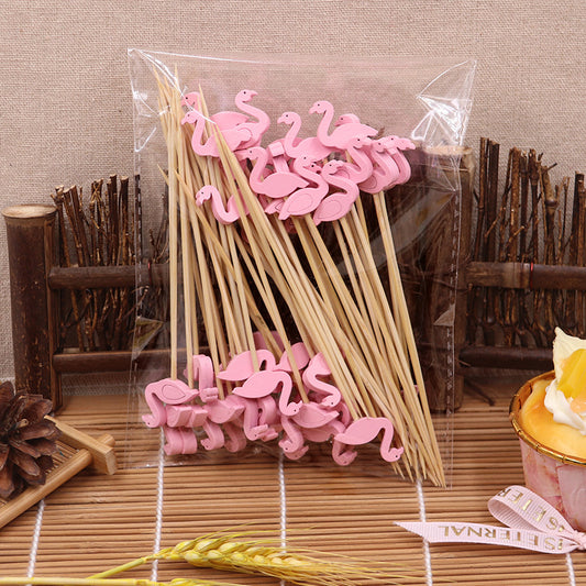 Flamingo Bamboo Picks 100pcs in a bag | EXW Prices