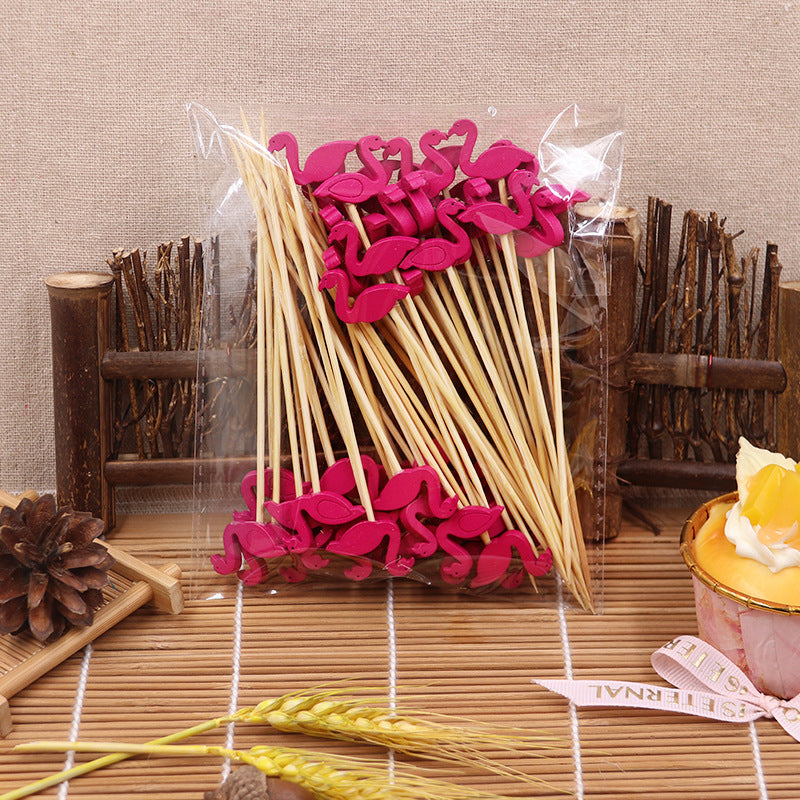 Flamingo Bamboo Picks 100pcs in a bag | EXW Prices
