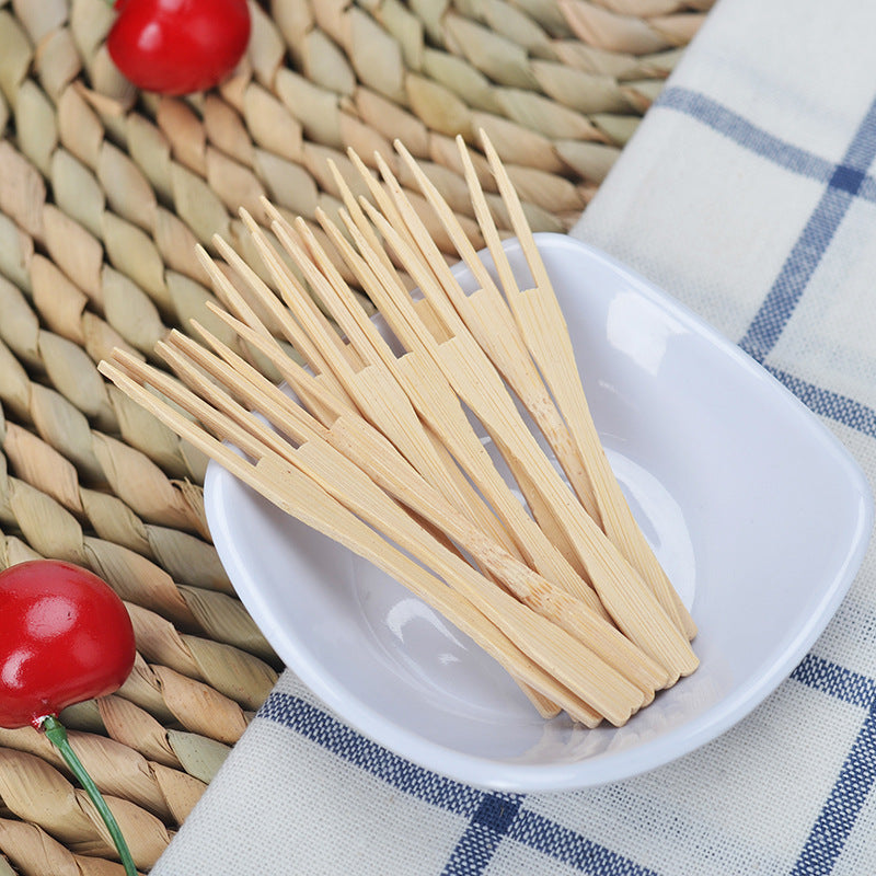 DDP deliver to Door | Bamboo Appetizer Forks, 90-100mm Disposable Bamboo Fork for Charcuterie, Mini Forks for Appetizers, Cocktail Forks for Weddings, Small Appetizer Picks