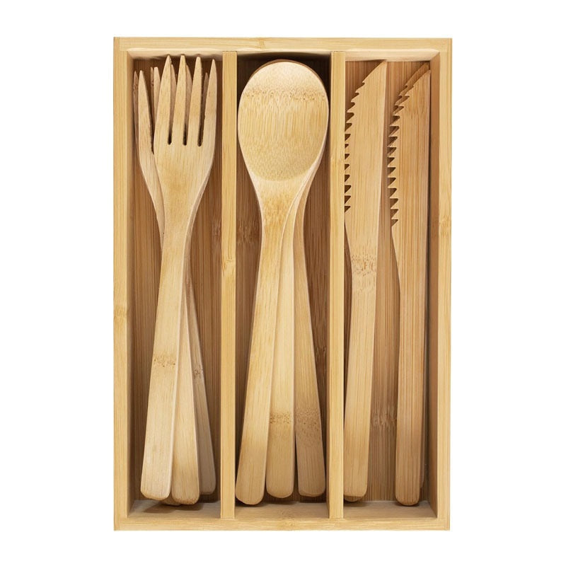 12pcs*20cases | Reusable Bamboo Flatware Set with Storage Case | EXW Prices