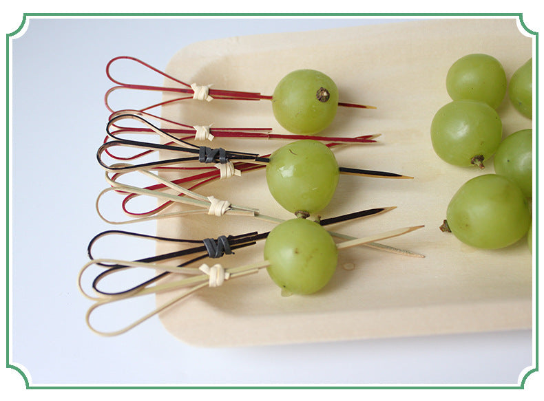 Bamboo Finger Picks/Knot Picks/Heart Shape Picks – 100% Natural Skewers for Appetizers, Cocktails & Catering (10,000pcs/ctn | EXW Prices
