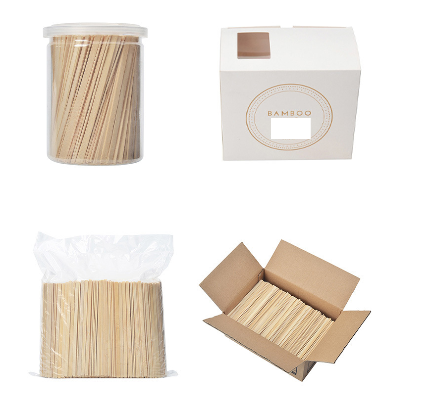 Flat-Head Bamboo Coffee Stirrers – 100pcs/Bag, 100 Bags/Carton | Eco-Friendly Coffee Sticks | EXW Prices