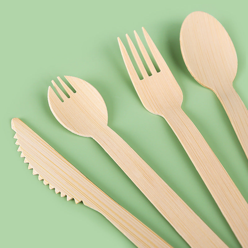 DDP deliver to door | 100~5000pcs | Disposable bamboo knife, bamboo fork and bamboo spoon