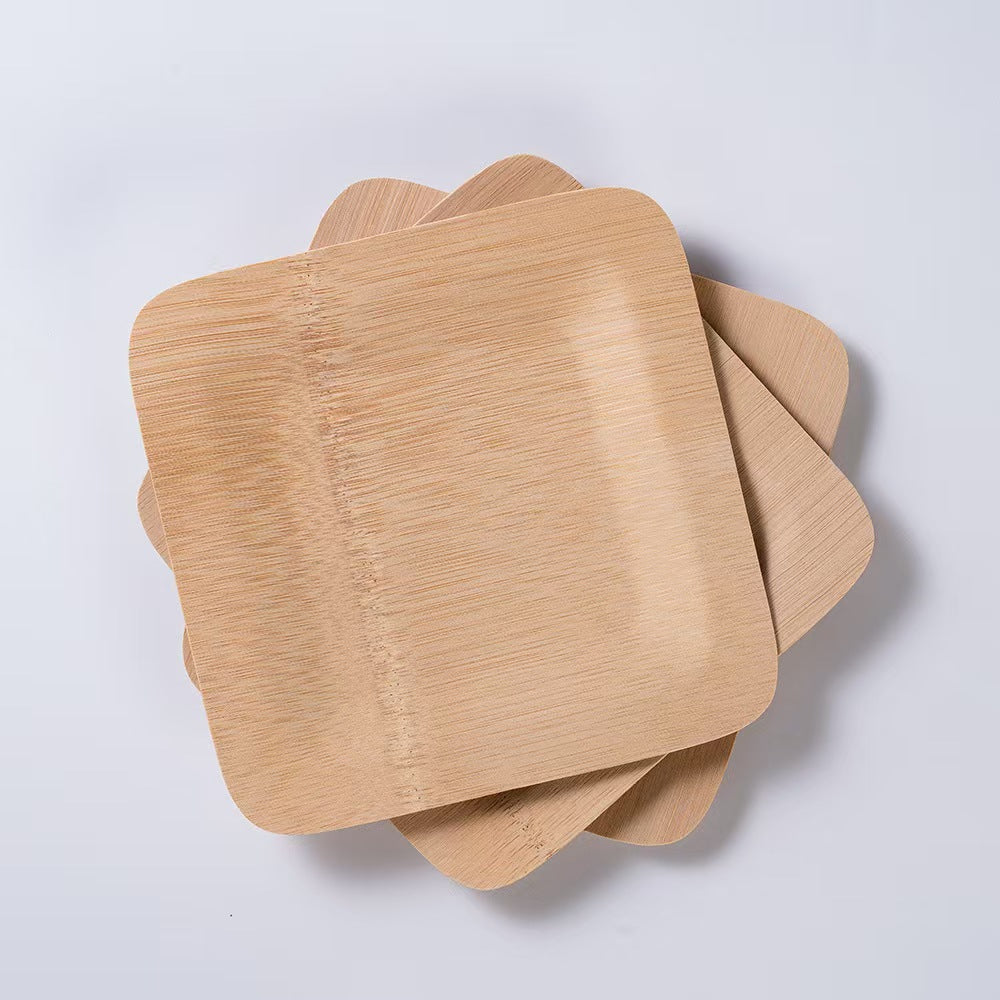 500PCS Custom-LOGO Wedding Plates, Event Plates, made from 100% natural bamboo, compostable and biodegradable | EXW Prices