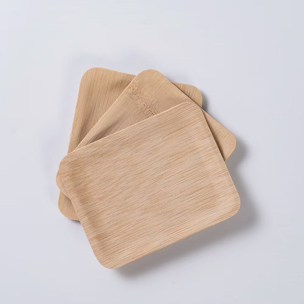 500PCS Custom-LOGO Wedding Plates, Event Plates, made from 100% natural bamboo, compostable and biodegradable | EXW Prices