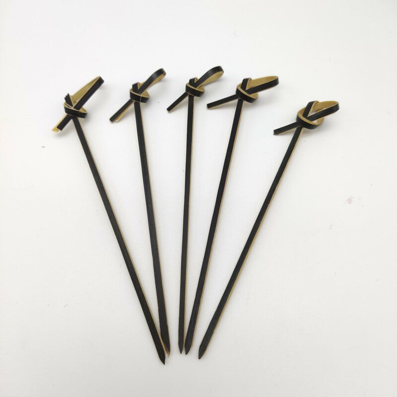 Bamboo Finger Picks/Knot Picks/Heart Shape Picks – 100% Natural Skewers for Appetizers, Cocktails & Catering (10,000pcs/ctn | EXW Prices