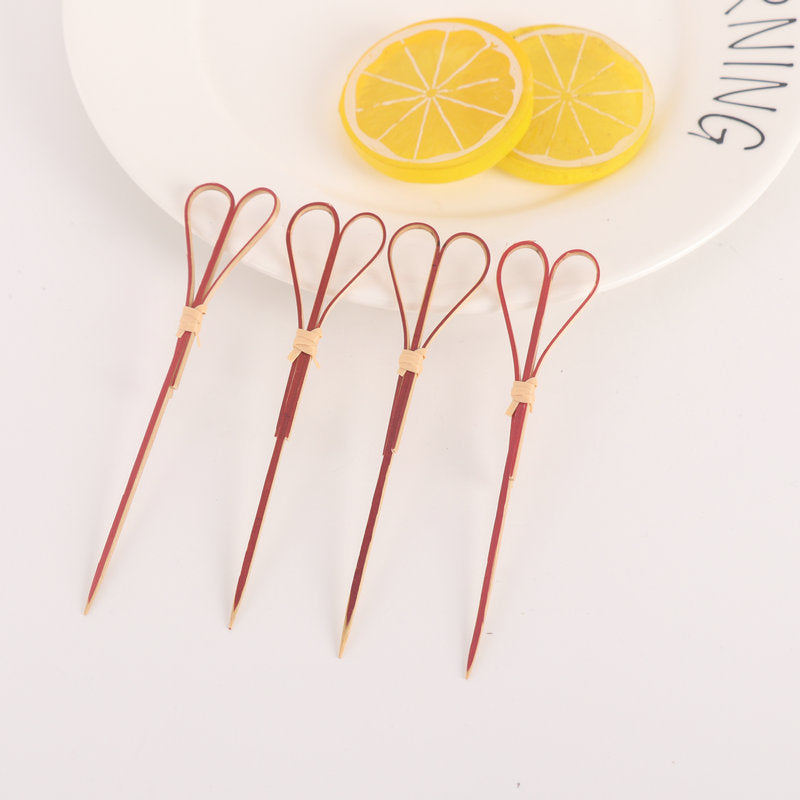 Bamboo Finger Picks/Knot Picks/Heart Shape Picks – 100% Natural Skewers for Appetizers, Cocktails & Catering (10,000pcs/ctn | EXW Prices