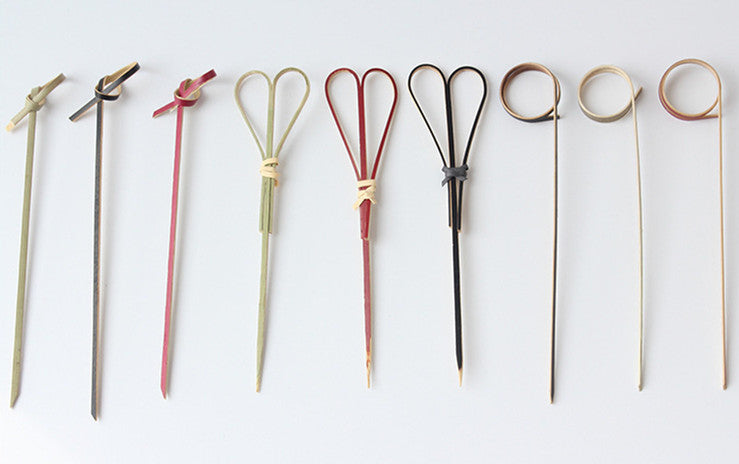 Bamboo Finger Picks/Knot Picks/Heart Shape Picks – 100% Natural Skewers for Appetizers, Cocktails & Catering (10,000pcs/ctn | EXW Prices