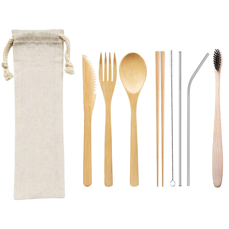 Reusable Bamboo Cutlery Set – 3/4/5/6/7/8/9 pcs a set for options | EXW Prices