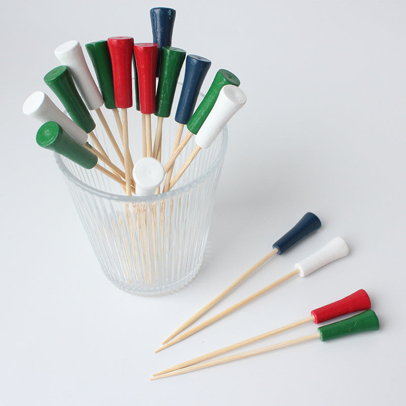 12cm Golf Tee Style Bamboo Fruit & Cocktail Picks – 100pcs/Bag | Prices per 10,000pcs | Wholesale EXW Prices