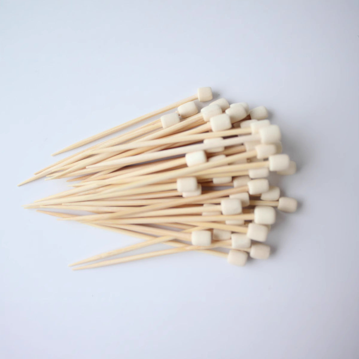 12cm Natural Wood Beaded Bamboo Picks – 100pcs/Pack | Appetizer, Cocktail & Food Skewers | Wholesale EXW Prices