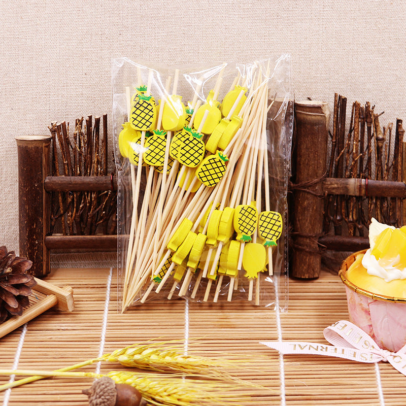 Pineapple Cocktail Picks – Decorative Bamboo Party Skewers 100pcs/bag | EXW Prices