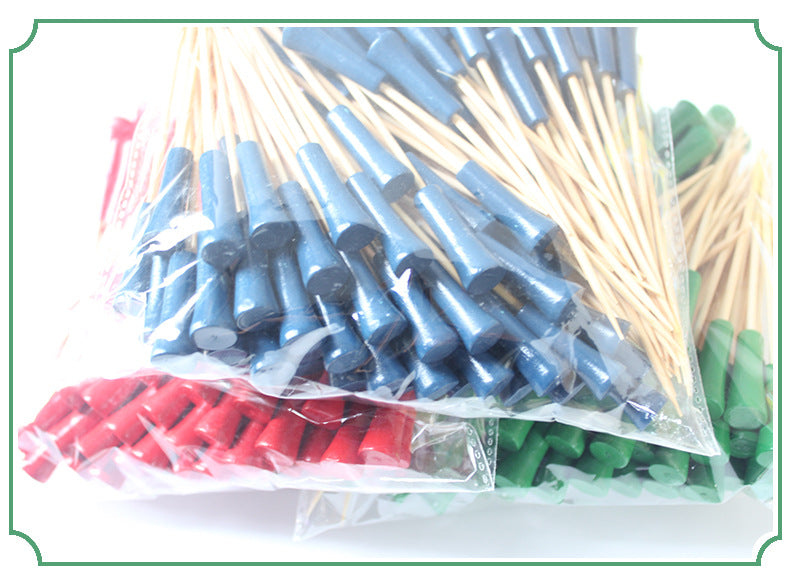12cm Golf Tee Style Bamboo Fruit & Cocktail Picks – 100pcs/Bag | Prices per 10,000pcs | Wholesale EXW Prices