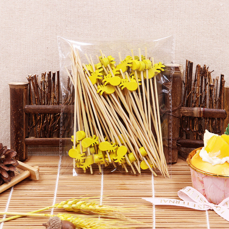 12cm Pineapple Bamboo Cocktail Picks – Large Yellow & Small Yellow/Orange/Blue | Pack of 100pcs | Eco-Friendly Food, Fruit, Dessert & Appetizer Skewers | Wholesale EXW Prices