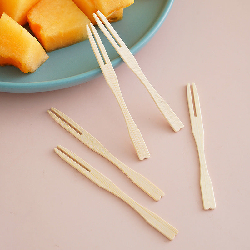 DDP deliver to Door | Bamboo Appetizer Forks, 90-100mm Disposable Bamboo Fork for Charcuterie, Mini Forks for Appetizers, Cocktail Forks for Weddings, Small Appetizer Picks