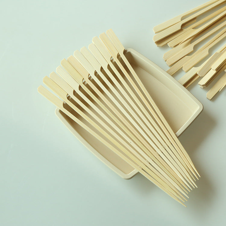 Bamboo Paddle Skewers – Flat Grip Picks for Appetizers & Catering (100pcs/bag) | EXW Prices per bags