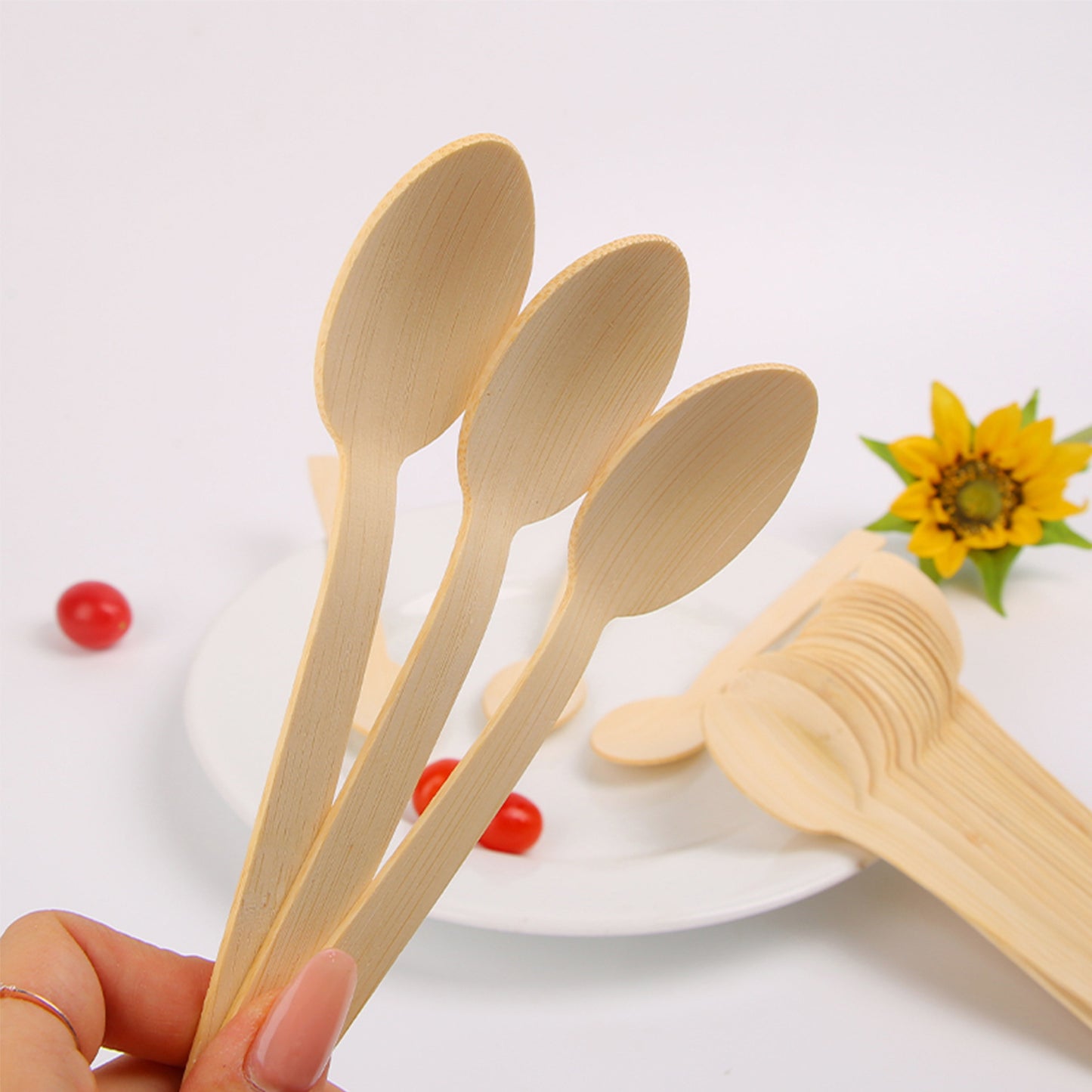 Bamboo Disposables | Bamboo Cutlery | Biodegradable Disposable Bamboo Spoons – 100 Compostable Spoons Wholesale