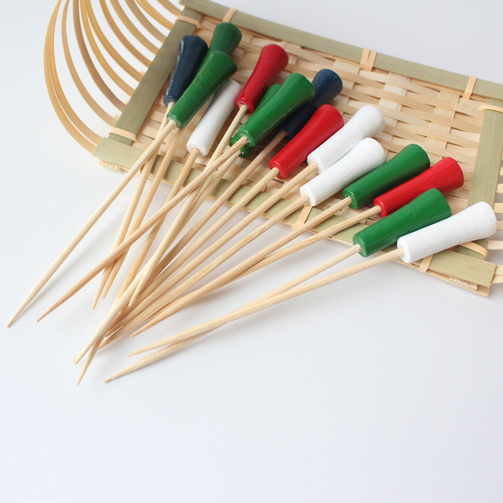 12cm Golf Tee Style Bamboo Fruit & Cocktail Picks – 100pcs/Bag | Prices per 10,000pcs | Wholesale EXW Prices