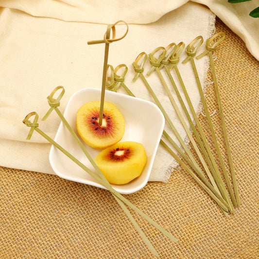 Bamboo Disposables & Tableware | Bamboo Cocktail Picks | Decorative Flower Knot Bamboo Skewers for Catering & Events – Multiple Sizes & Colors Wholesale