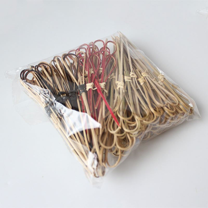 Bamboo Finger Picks/Knot Picks/Heart Shape Picks – 100% Natural Skewers for Appetizers, Cocktails & Catering (10,000pcs/ctn | EXW Prices
