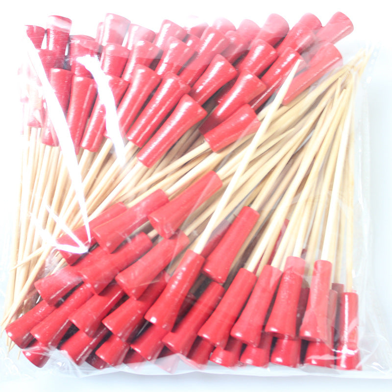 12cm Golf Tee Style Bamboo Fruit & Cocktail Picks – 100pcs/Bag | Prices per 10,000pcs | Wholesale EXW Prices