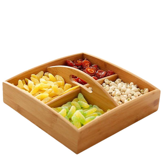 Bamboo Homeware | Bamboo Snack & Candy Boxes | Compartment Bamboo Nut & Sweets Gift Box with Lid or Handle – Wholesale