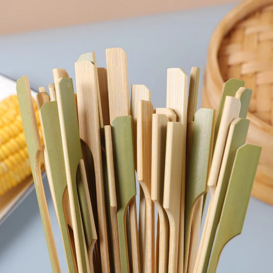 Bamboo Paddle Skewers – Flat Grip Picks for Appetizers & Catering (100pcs/bag) | EXW Prices per bags