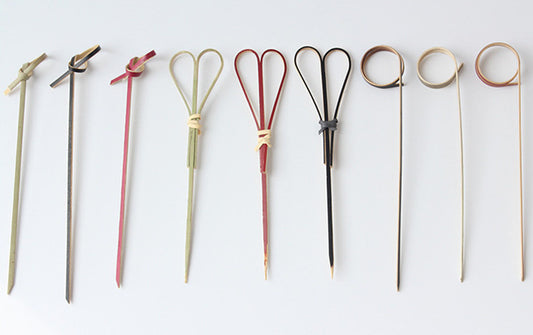 Bamboo Finger Picks/Knot Picks/Heart Shape Picks – 100% Natural Skewers for Appetizers, Cocktails & Catering (10,000pcs/ctn | EXW Prices