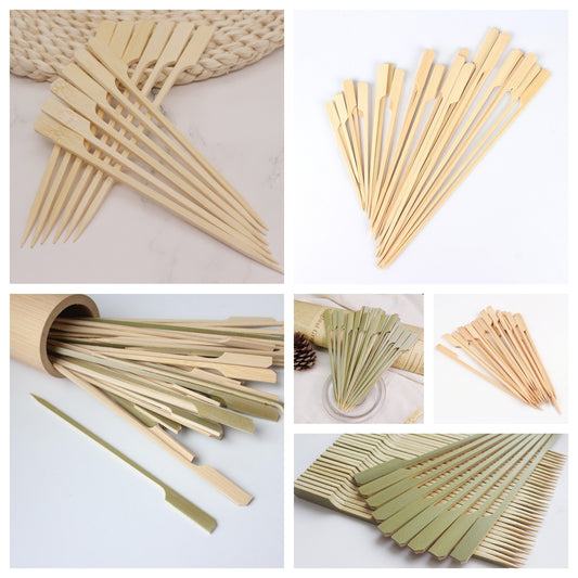Bamboo Disposables & Tableware | Bamboo Skewers | Flat Paddle Bamboo BBQ & Food Skewers – Factory Direct Wholesale