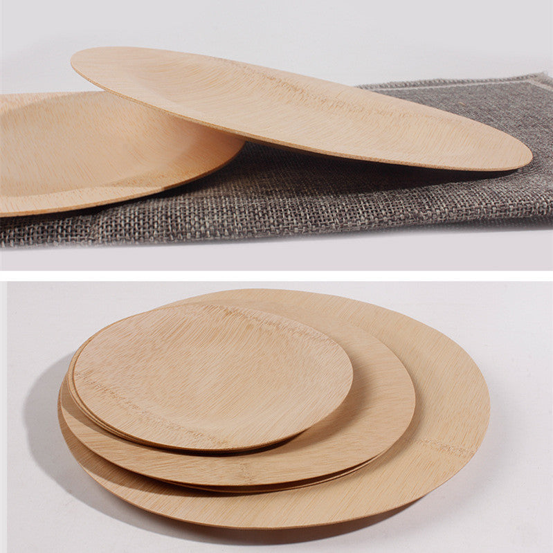 500PCS Custom-LOGO Wedding Plates, Event Plates, made from 100% natural bamboo, compostable and biodegradable | EXW Prices
