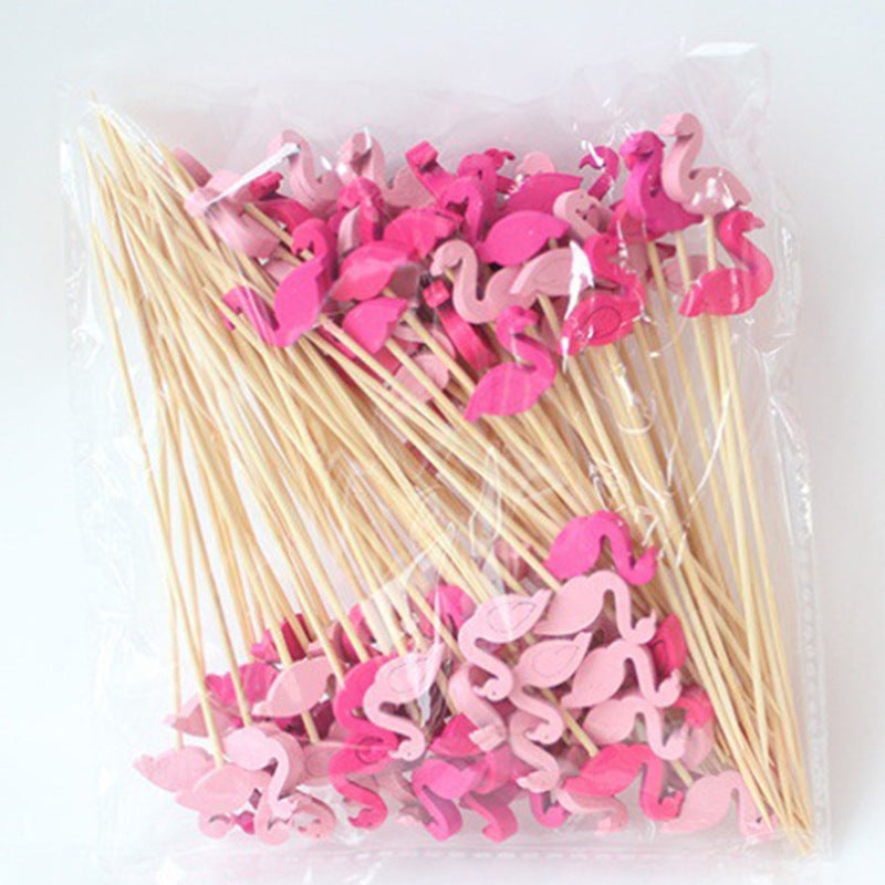 12cm Flamingo Bamboo Cocktail Picks – Light Pink & Rose Pink | Pack of 100pcs | Eco-Friendly Food, Fruit, Dessert & Appetizer Skewers | Wholesale EXW Prices