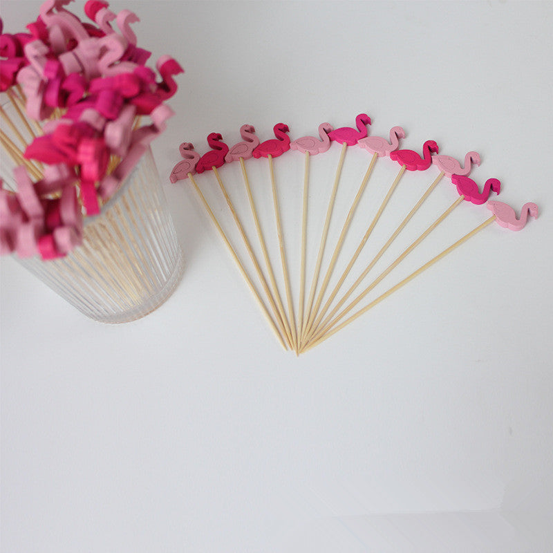 12cm Flamingo Bamboo Cocktail Picks – Light Pink & Rose Pink | Pack of 100pcs | Eco-Friendly Food, Fruit, Dessert & Appetizer Skewers | Wholesale EXW Prices