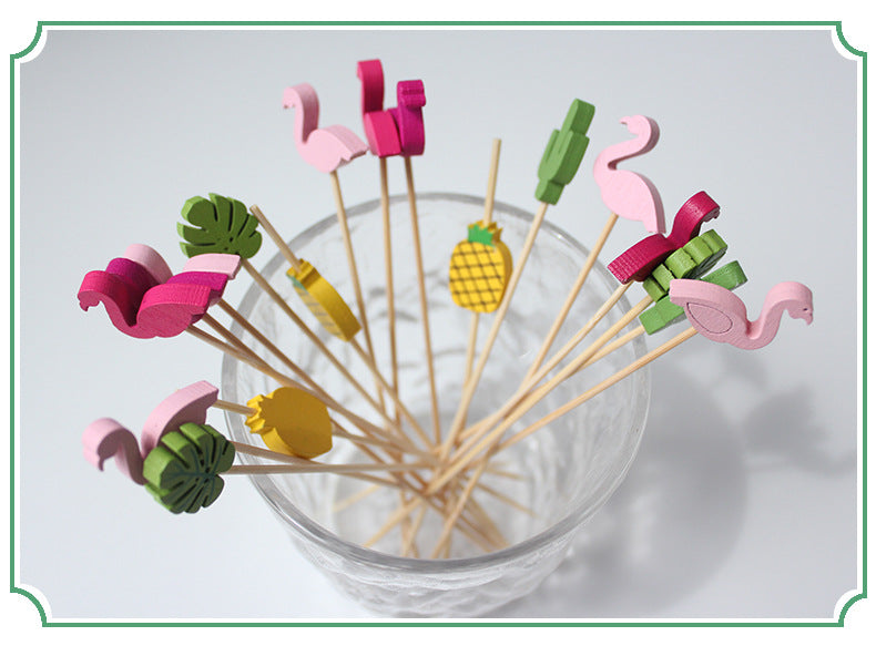 12cm Flamingo Bamboo Cocktail Picks – Light Pink & Rose Pink | Pack of 100pcs | Eco-Friendly Food, Fruit, Dessert & Appetizer Skewers | Wholesale EXW Prices