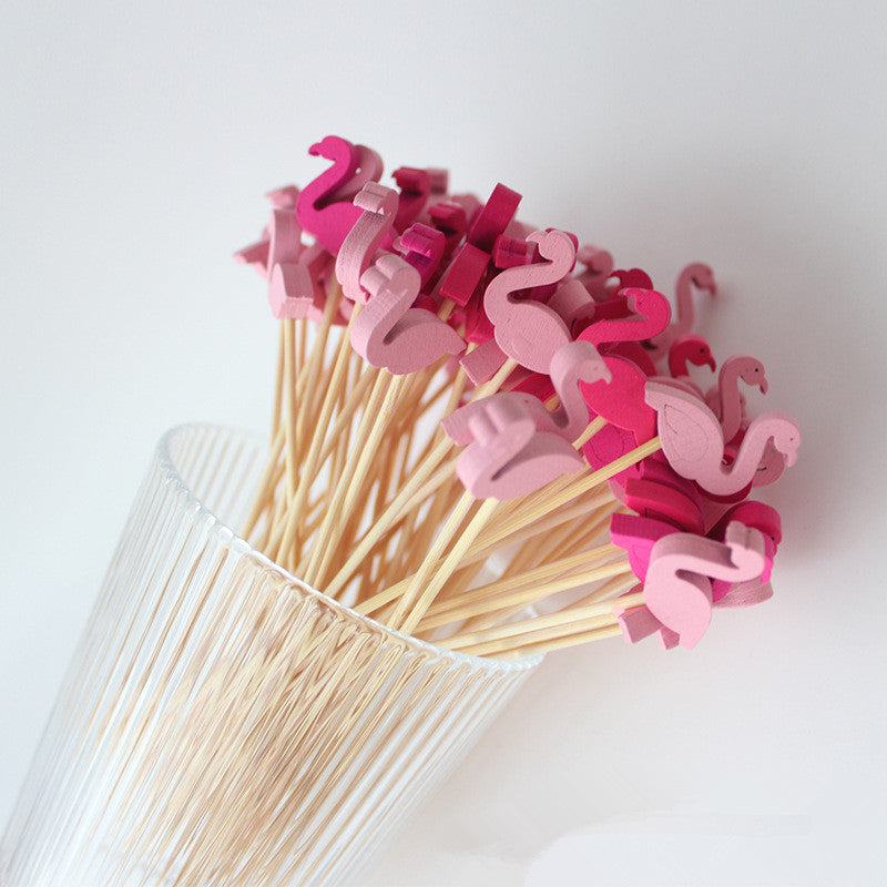 12cm Flamingo Bamboo Cocktail Picks – Light Pink & Rose Pink | Pack of 100pcs | Eco-Friendly Food, Fruit, Dessert & Appetizer Skewers | Wholesale EXW Prices