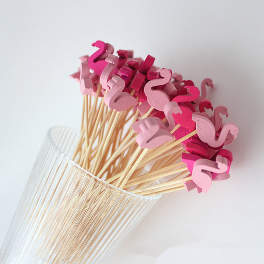 12cm Flamingo Bamboo Cocktail Picks – Light Pink & Rose Pink | Pack of 100pcs | Eco-Friendly Food, Fruit, Dessert & Appetizer Skewers | Wholesale EXW Prices