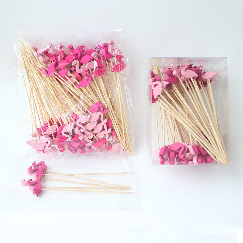 12cm Flamingo Bamboo Cocktail Picks – Light Pink & Rose Pink | Pack of 100pcs | Eco-Friendly Food, Fruit, Dessert & Appetizer Skewers | Wholesale EXW Prices