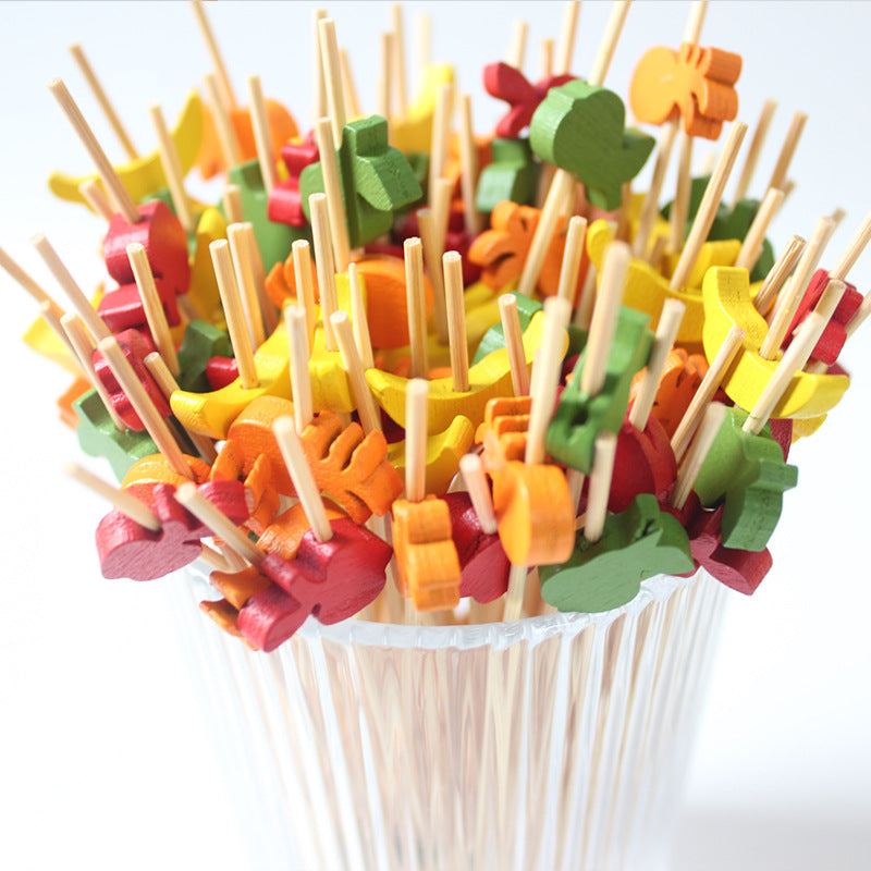12cm Fruit-Shaped Bamboo Cocktail Picks – Carrot, Apple, Orange, Banana, Kiwi, Strawberry, Pineapple, Watermelon, Lime, Tomato, Mushroom & Mixed Fruits | Pack of 100pcs | Eco-Friendly Food & Appetizer Skewers | Wholesale EXW Prices