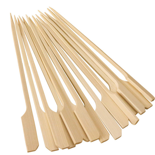 Bamboo Paddle Skewers – Flat Grip Picks for Appetizers & Catering (100pcs/bag) | EXW Prices per bags
