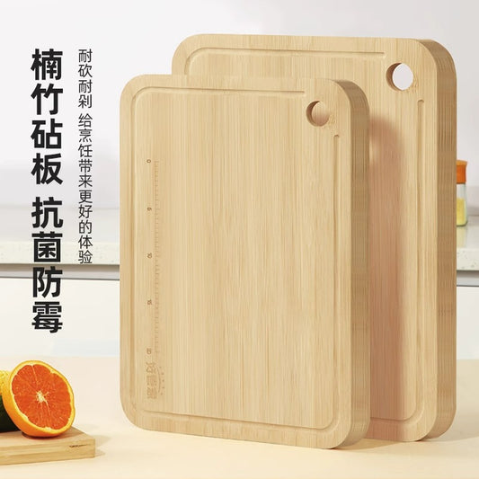 Bamboo chopping board, cutting board, household chopping board with scale board, kitchen chopping board, solid wood chopping board, knife board, bamboo fruit board