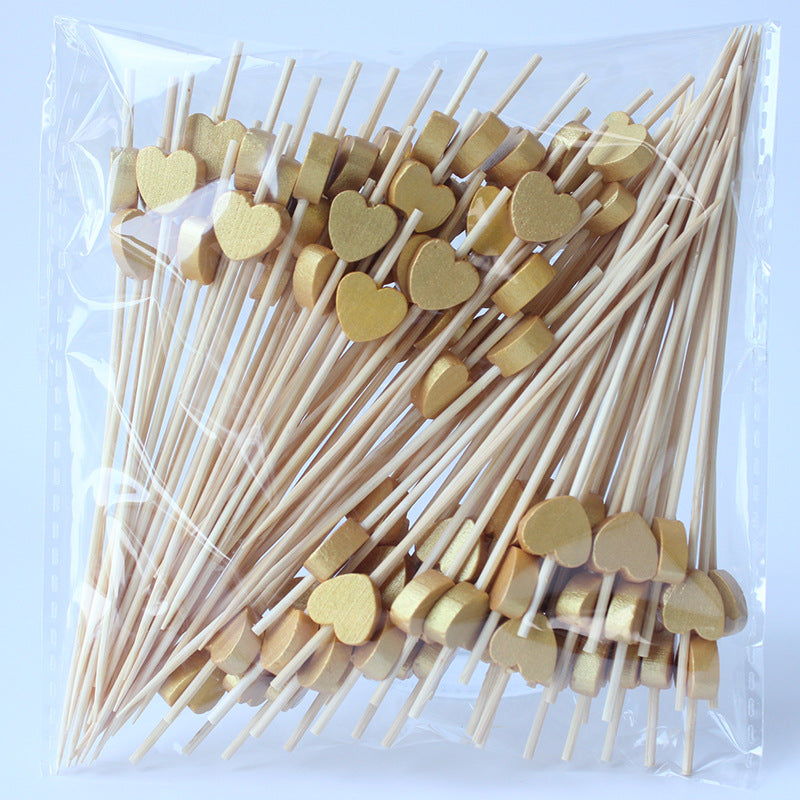 12cm Wooden Bead Bamboo Picks – Green / Pink / Yellow / Orange / Blue / Red / Mixed | 100pcs/Pack | Wholesale EXW Prices